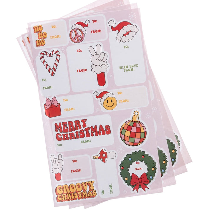 Groovy Christmas Holiday Gift Labels - Graphique de France