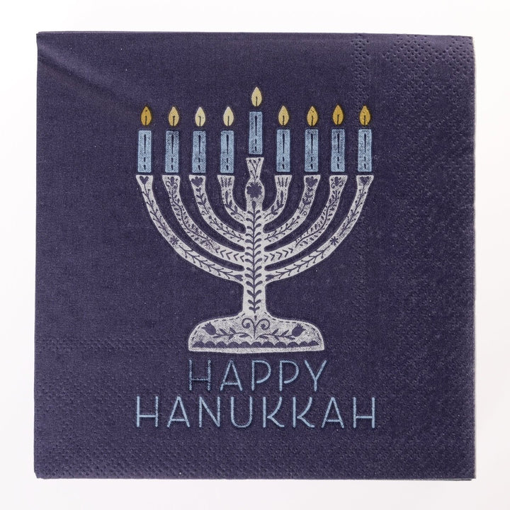 Hanukkah Menorah Holiday Cocktail Napkins - Graphique de France