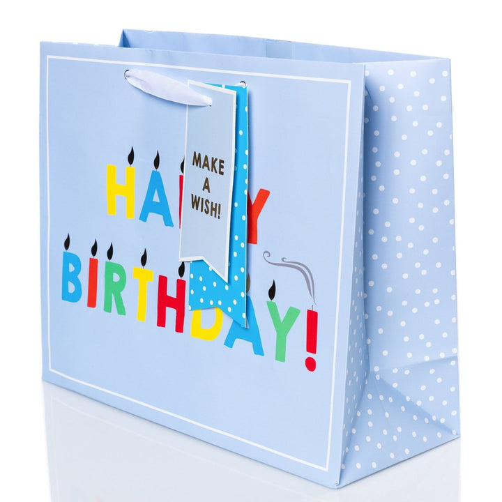 Happy Birthday Candles Colors Large Landscape Gift Bag - Graphique de France