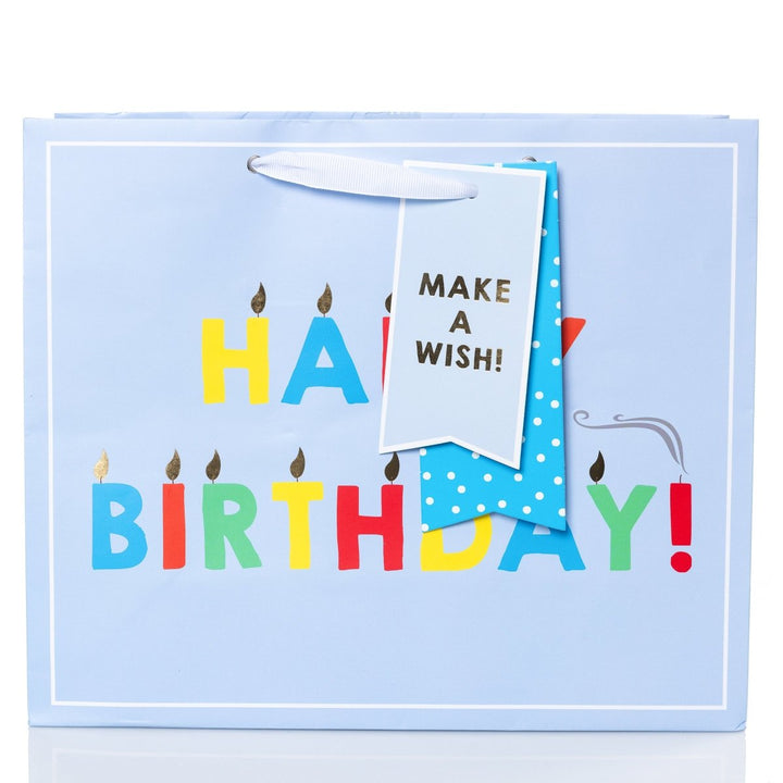 Happy Birthday Candles Colors Large Landscape Gift Bag - Graphique de France