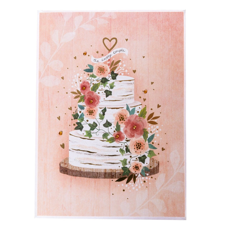 Happy Couple Cake Wedding Handmade Card - Graphique de France