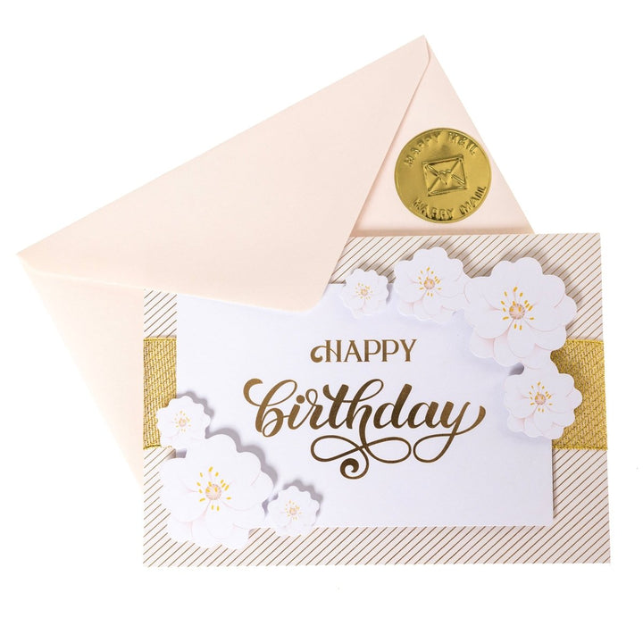 HB Gold Foil and Flowers Handmade Card - Graphique de France