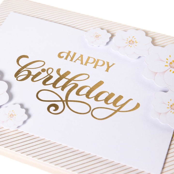 HB Gold Foil and Flowers Handmade Card - Graphique de France