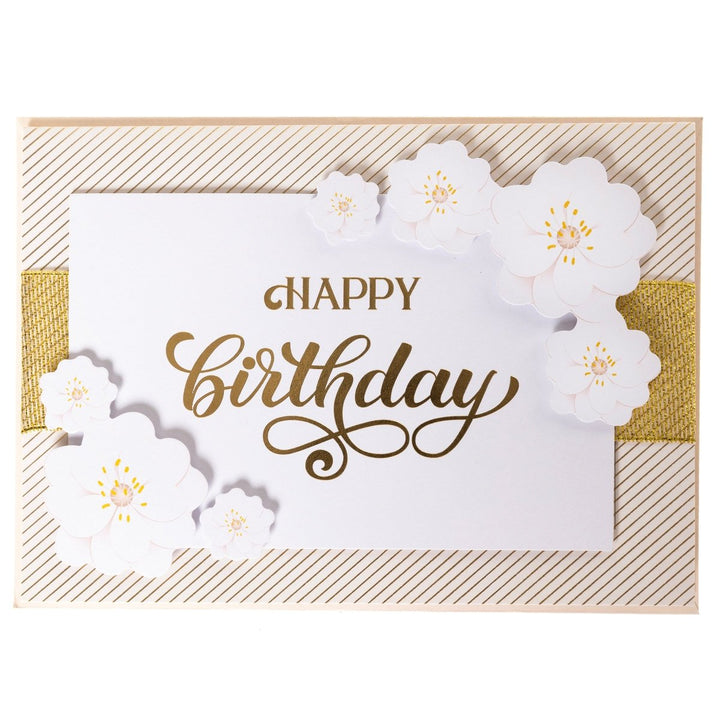 HB Gold Foil and Flowers Handmade Card - Graphique de France