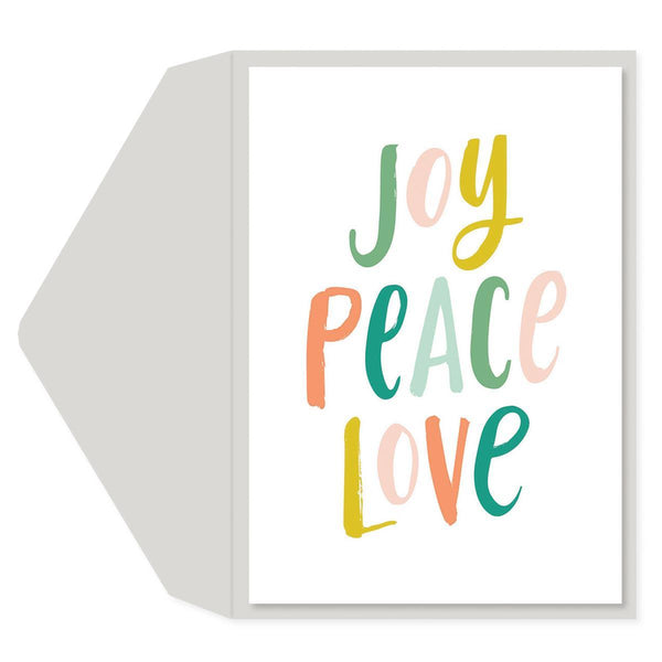 joy peace love Mid - Sized Holiday Greeting Card - Graphique de France