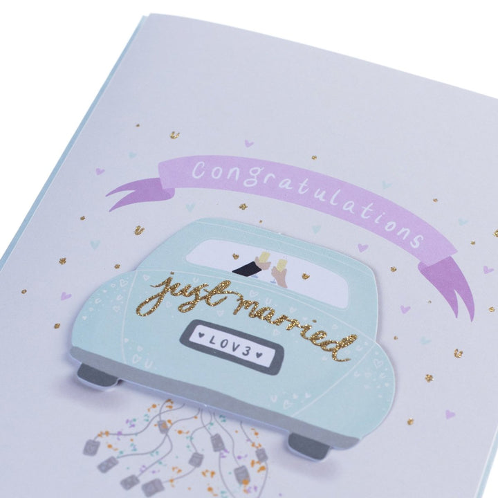 Just Married Car Wedding Handmade Card - Graphique de France