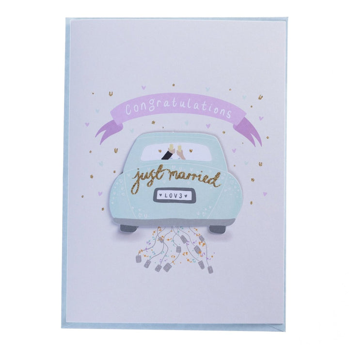 Just Married Car Wedding Handmade Card - Graphique de France