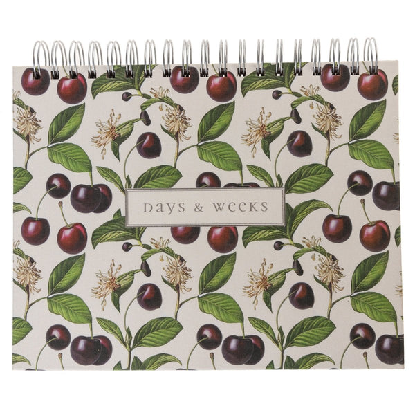 La Petite Presse Collection Cerise Fabric - Covered Spiral Weekly Desk Pad - Graphique de France