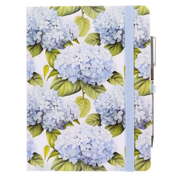 La Petite Presse Collection Hortensia 6 x 8 Fabric - Covered Journal with Pen - Graphique de France