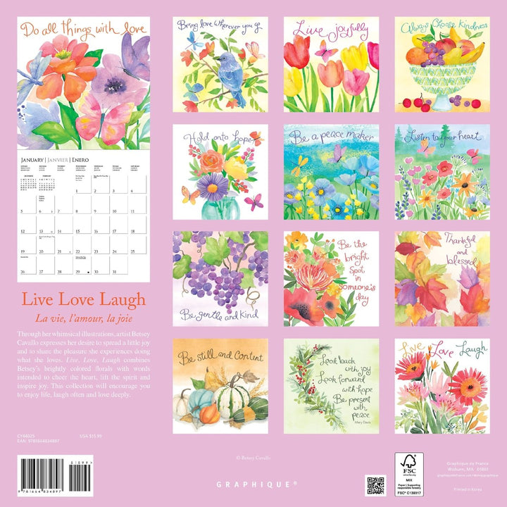 Live Laugh Love 12 x 12 Wall Calendar - Graphique de France