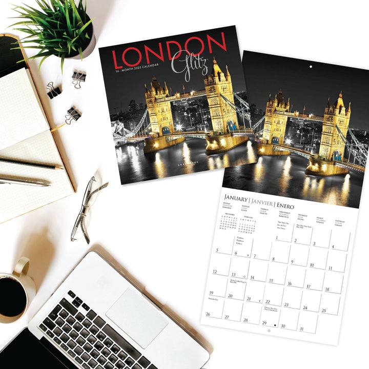 London Glitz 7 x 7 Mini Calendar - Graphique de France