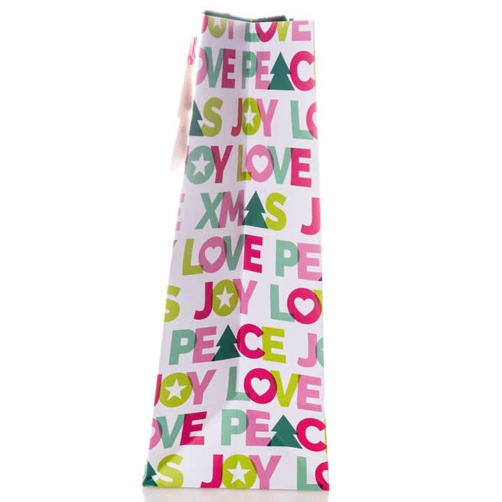 Love Peace Joy Large Holiday Gift Bag - Graphique de France