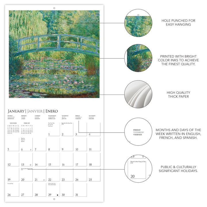 Monet 12 x 12 Wall Calendar - Graphique de France