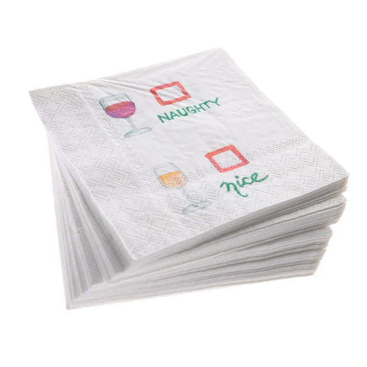 Naught Nice Wine Holiday Cocktail Napkins - Graphique de France