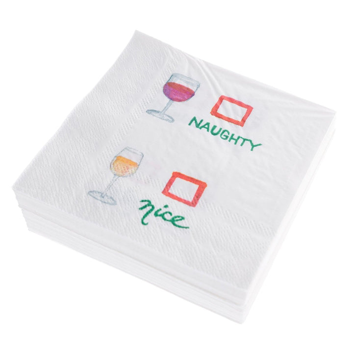 Naught Nice Wine Holiday Cocktail Napkins - Graphique de France