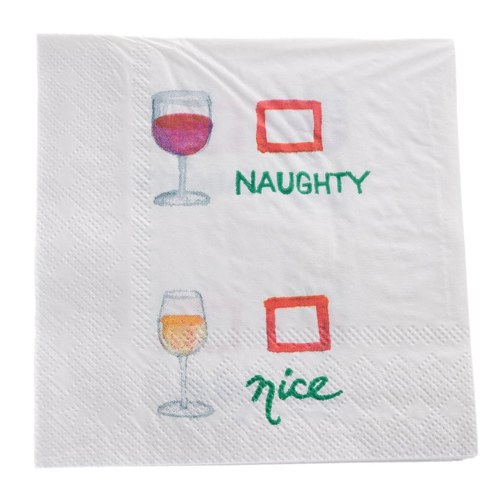 Naught Nice Wine Holiday Cocktail Napkins - Graphique de France