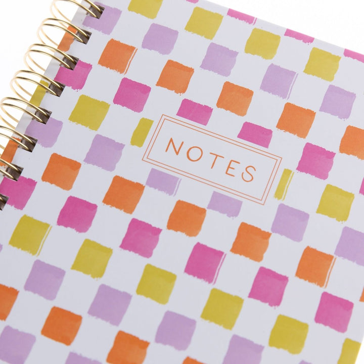 Neon Check 6 x 8 Spiral Hard Cover Journal - Graphique de France