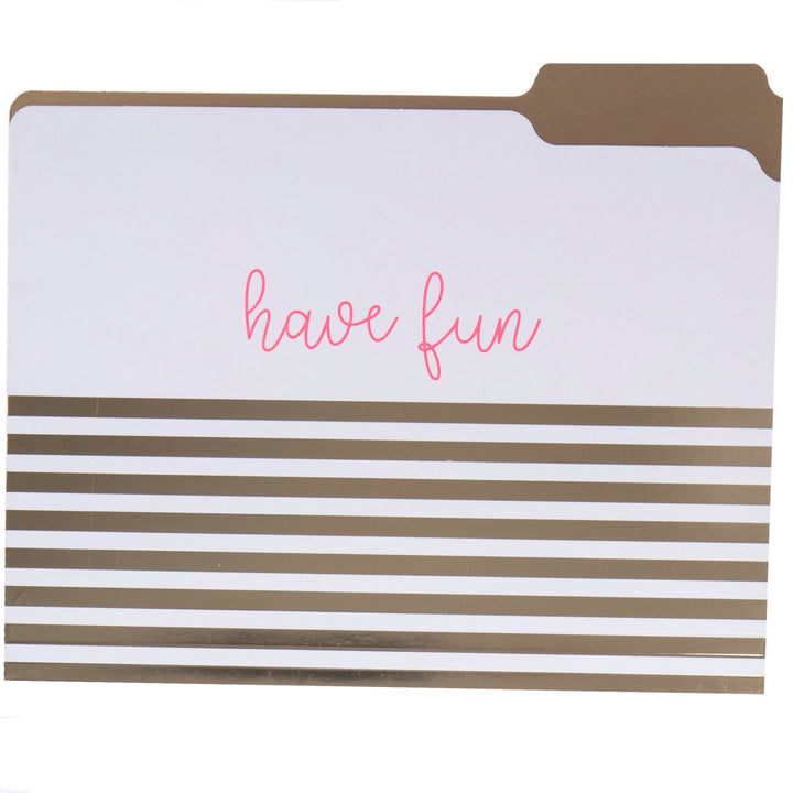 Neon Coral Stripes File Folder Set - Graphique de France