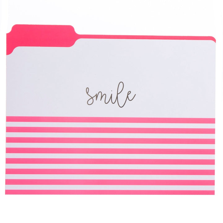 Neon Coral Stripes File Folder Set - Graphique de France