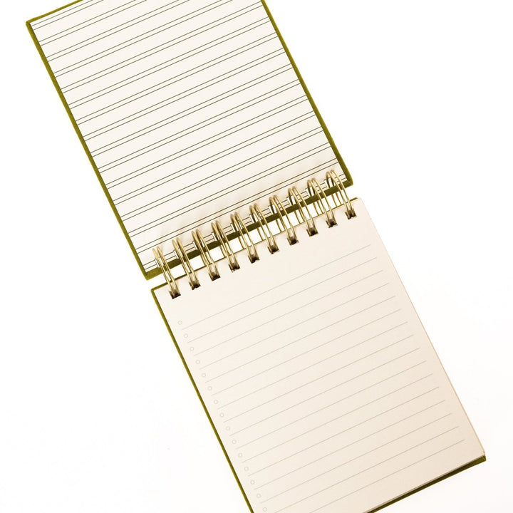 Olive Fabric - Covered Spiral Jotter - Graphique de France