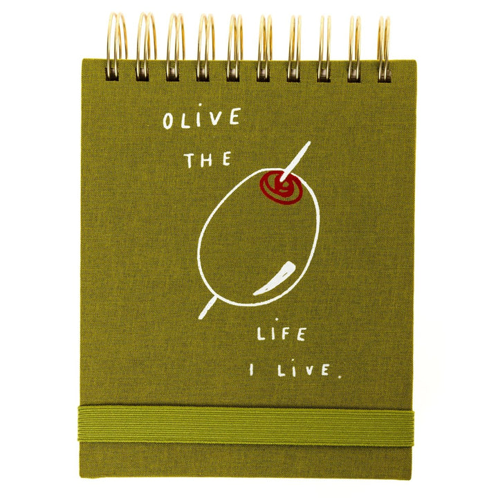 Olive Fabric - Covered Spiral Jotter - Graphique de France