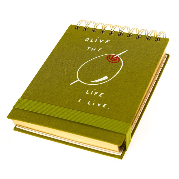 Olive Fabric - Covered Spiral Jotter - Graphique de France