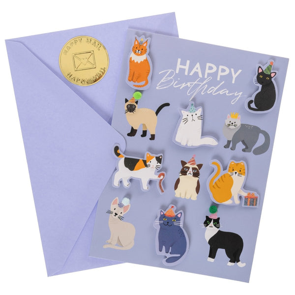 Party Cats Birthday Handmade Card - Graphique de France