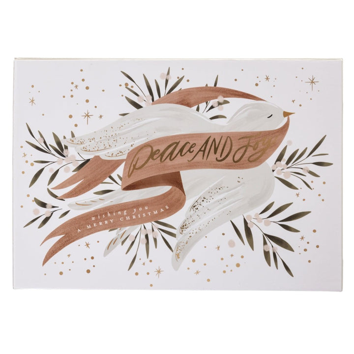 Peace and Joy Dove Holiday Flip Top Boxed Card - Graphique de France