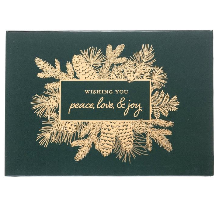 Peace Love and Joy Holiday Flip Top Boxed Card - Graphique de France