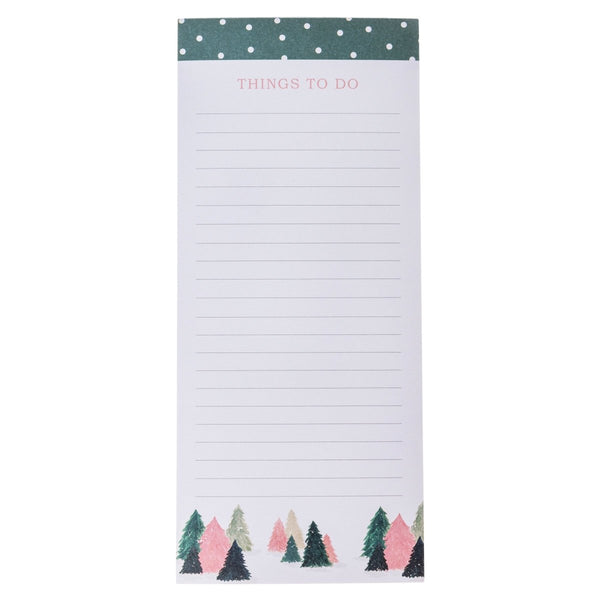 Pink and Green Trees Holiday Magnetic Notepad - Graphique de France