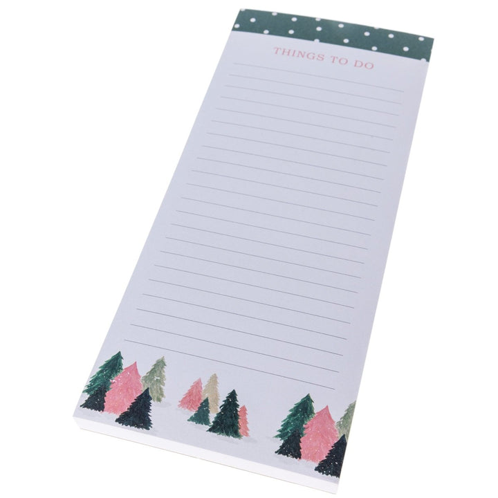 Pink and Green Trees Holiday Magnetic Notepad - Graphique de France