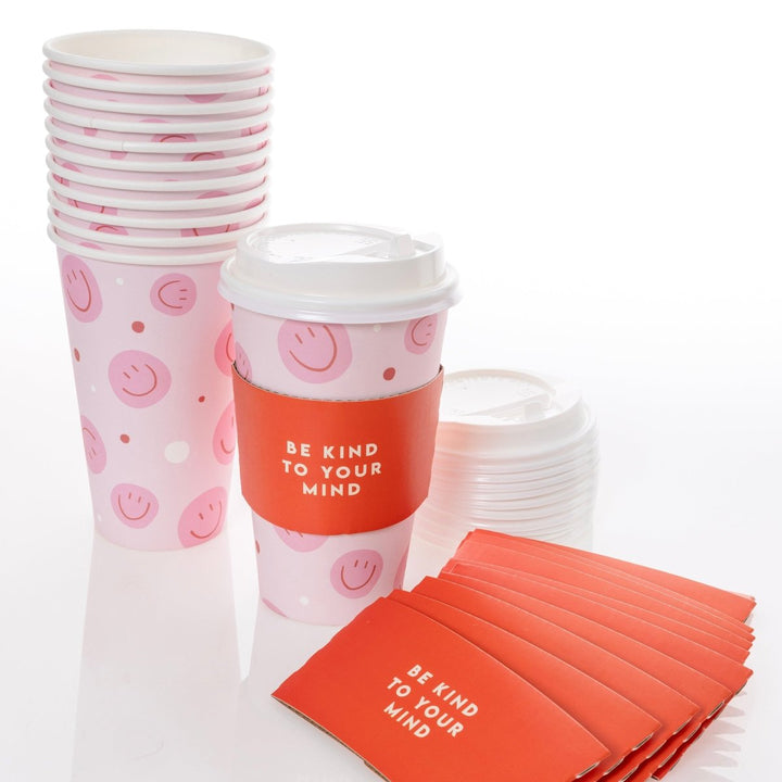 Pink Smiley Faces Set of 12 To Go Cups - Graphique de France