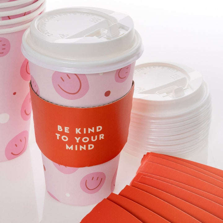 Pink Smiley Faces Set of 12 To Go Cups - Graphique de France