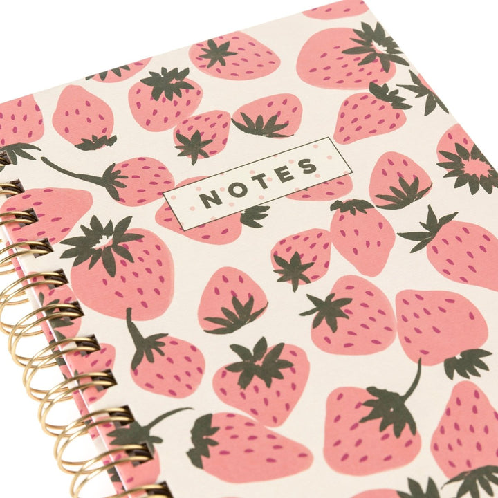 Pink Strawberries 6 x 8 Spiral Hard Cover Journal - Graphique de France