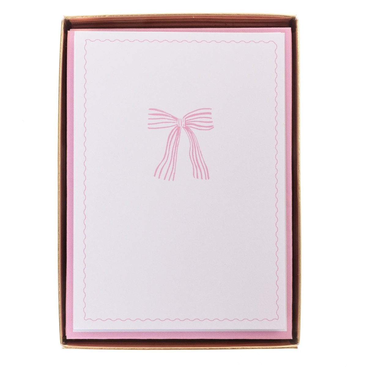 Pink Striped Bow Boxed Cards – Graphique de France