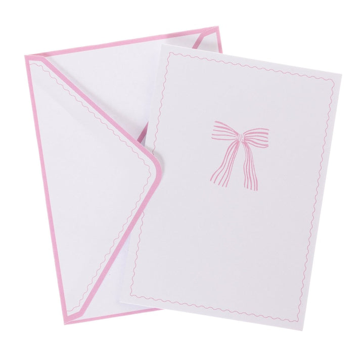 Pink Striped Bow Boxed Cards - Graphique de France