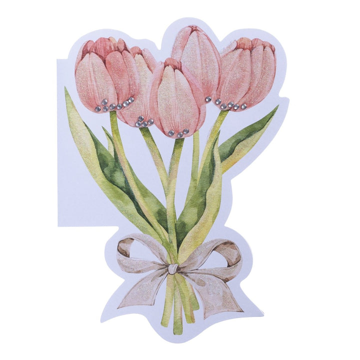 Pink Tulips Easter Handmade Card - Graphique de France