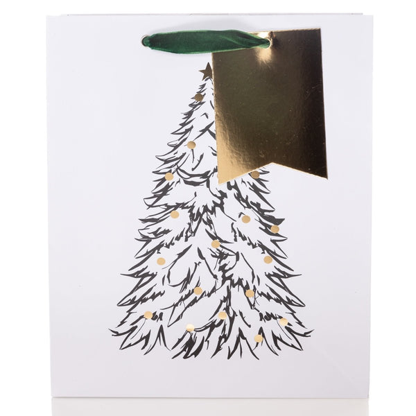 Plaid Tree Medium Holiday Gift Bag - Graphique de France