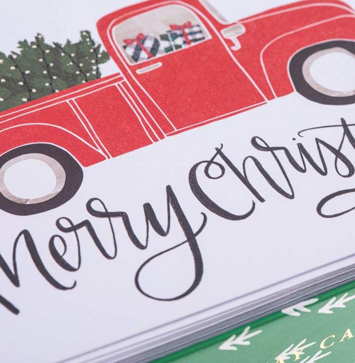 Plaid Truck Large Classic Holiday Boxed Card - Graphique de France