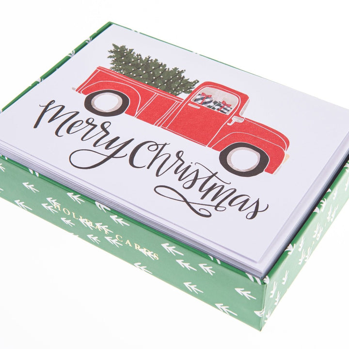 Plaid Truck Large Classic Holiday Boxed Card - Graphique de France