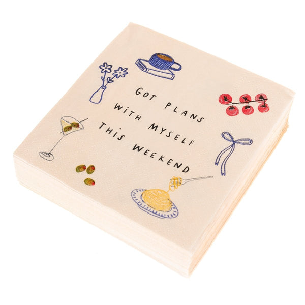 Plans with Myself Cocktail Napkins - Graphique de France