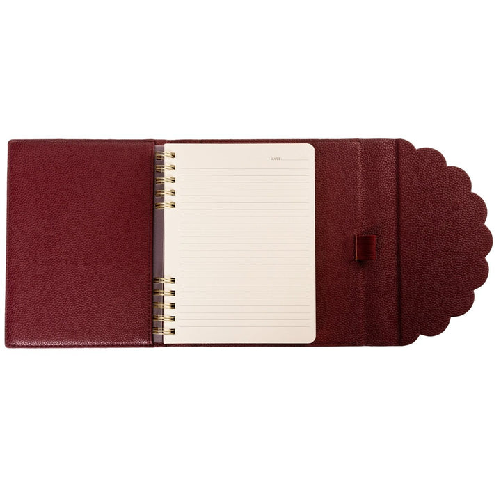 Plum Red 6 x 8 Vegan Leather Wrap Journal - Graphique de France