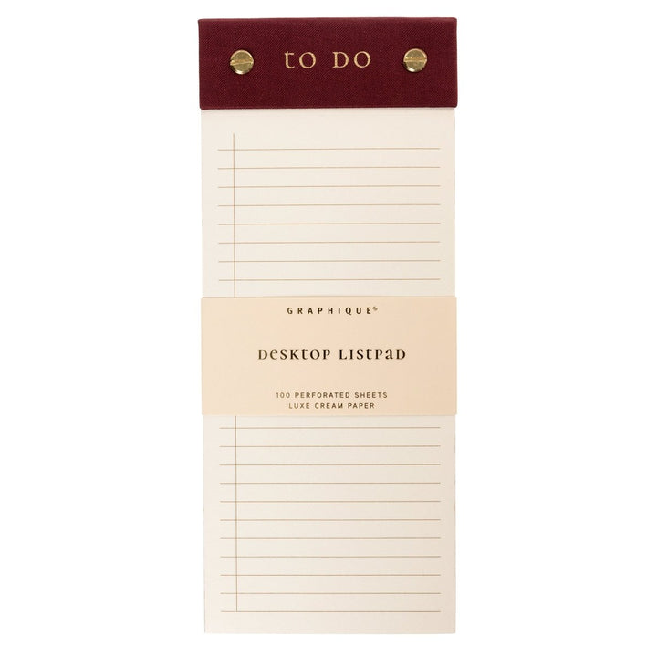 Plum Red Post - Bound List Pad - Graphique de France