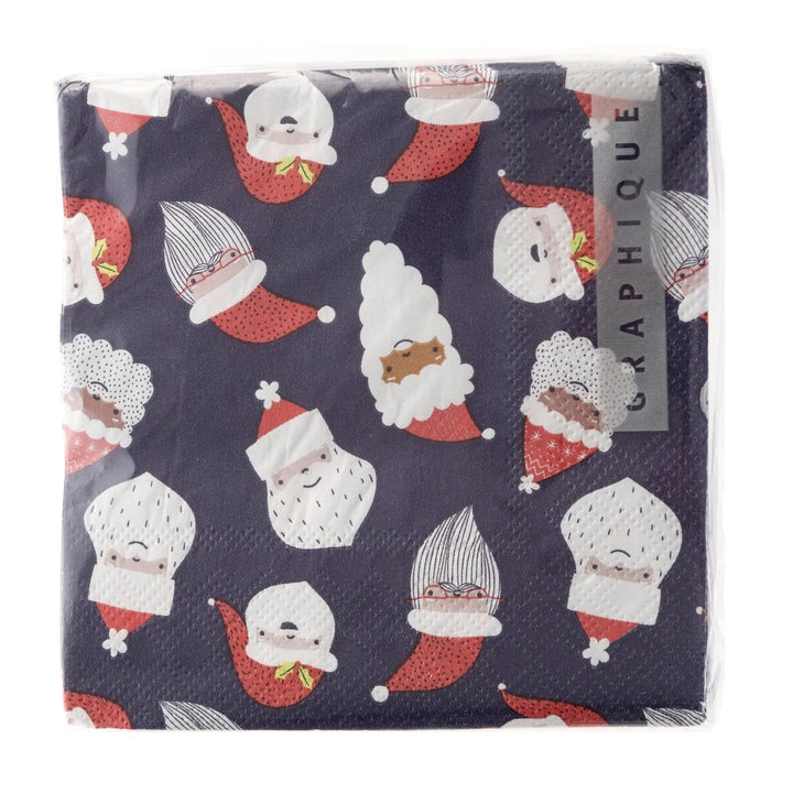 Santa Pattern Holiday Cocktail Napkins - Graphique de France