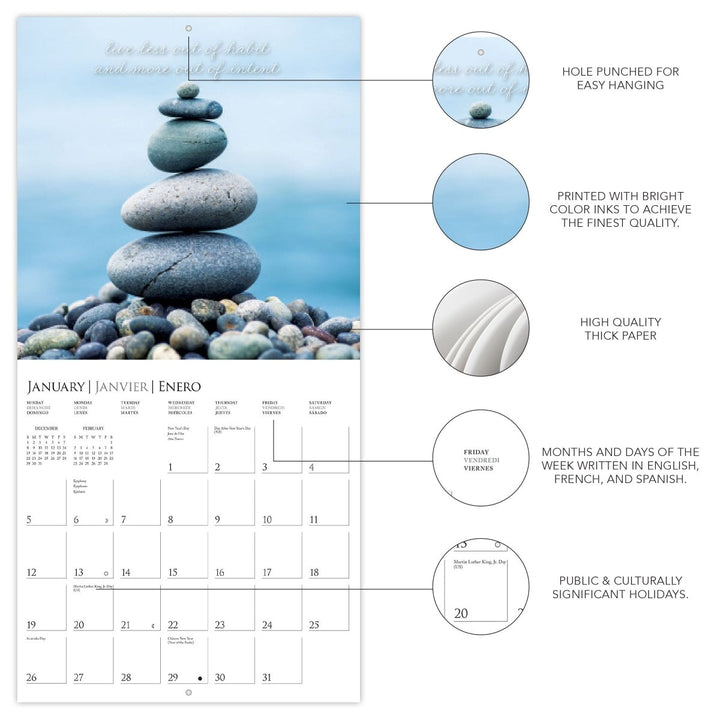 Serenity 12 x 12 Wall Calendar - Graphique de France