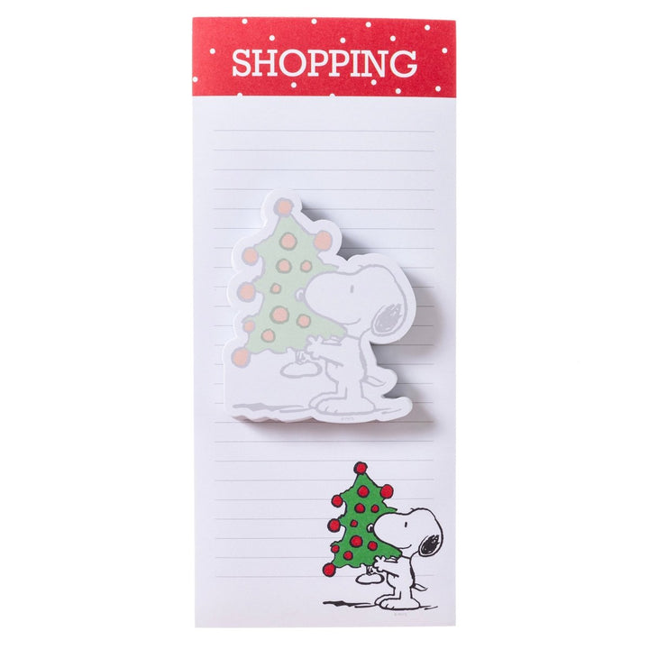 Snoopy Holding Tree Holiday Magnetic Notepad and small notepad set - Graphique de France