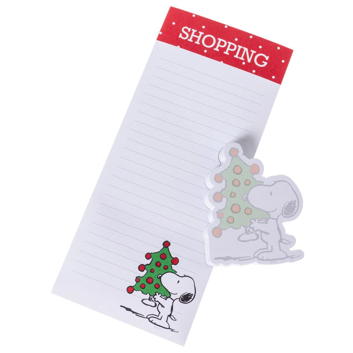 Snoopy Holding Tree Holiday Magnetic Notepad and small notepad set - Graphique de France