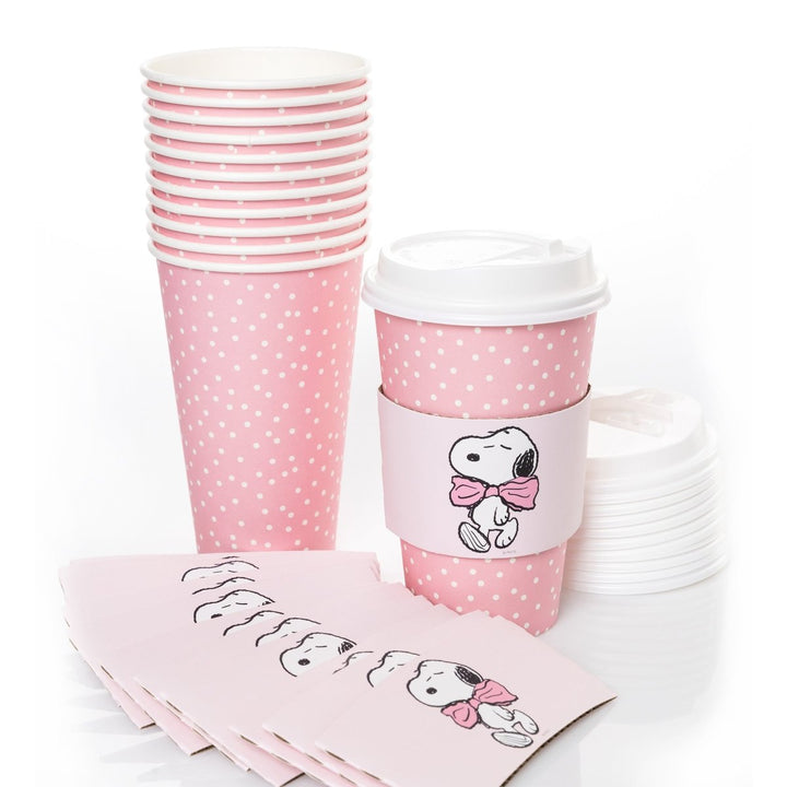 Snoopy with Pink Bowtie 12 Disposable Travel Cups - Graphique de France