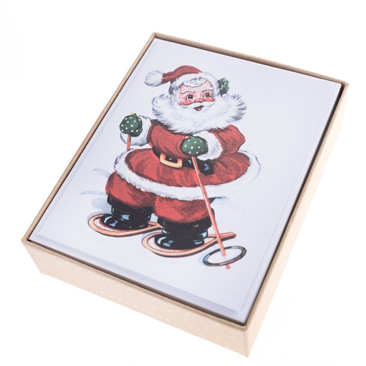 Snowshoe Santa Mid - Sized Holiday Boxed Card - Graphique de France