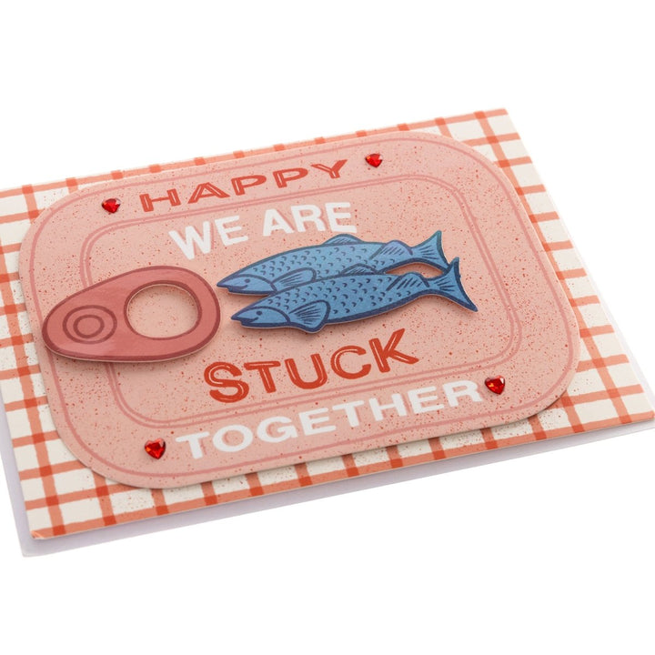 Stuck Together Sardines Handmade Card - Graphique de France